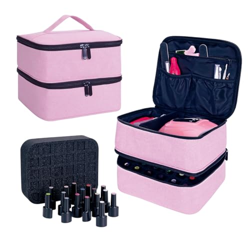 Nail Polish Organizer Holds 30 Bottles (15 ml/0.5 floz),Pink - color: Pink