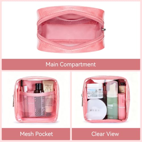 WLLWOO Clear Makeup Bag Mini Cosmetic Pouch Travel Toiletry Organizer - color: 1pcs-Mini-Pink