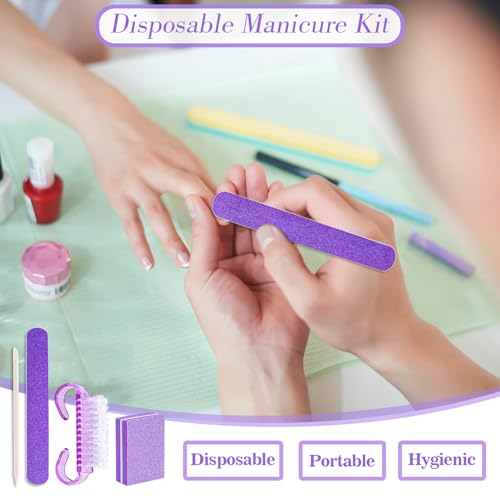 20 Sets Disposable Manicure Kit(20 Set -Purple) - size: 20 Set -Purple