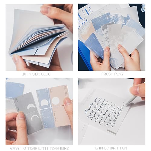 Doraking 63PCS Moon Embellishment Scrapbook Paper Packs for Journaling