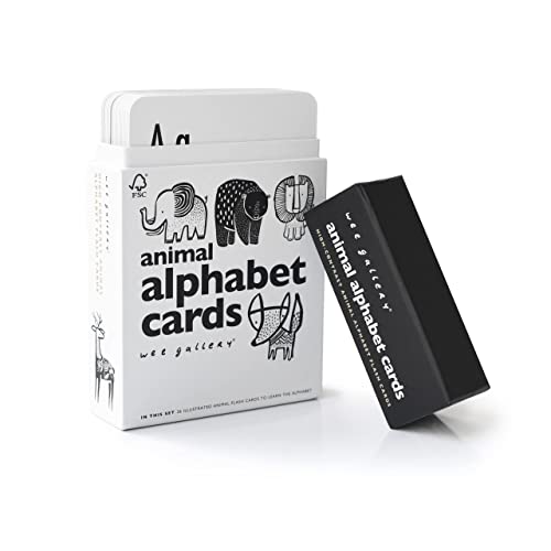 Wee Gallery Alphabet Cards, ABC Flash Cards for Toddlers - color: Animal