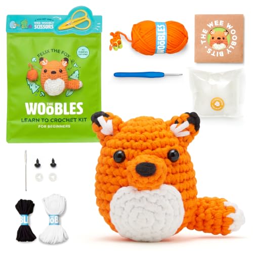 The Woobles Beginner Crochet Kit with Scissor - Felix the Fox - color: Felix The Fox, size: With Scissor Kit