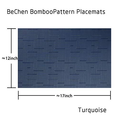 Vinyl Placemats,Washable Table Mats Easy to Clean Woven Placemats for Dining Table Set of 4 (Navy Blue) - color: 03: Navy, size: 4 Placemats