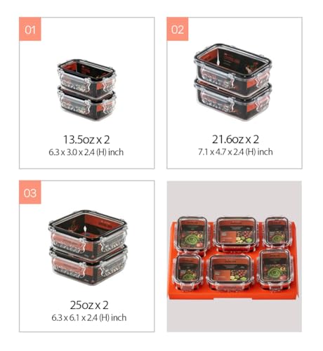 Airtight Food Storage Containers with Lids Gift Set (6pack) BPA-Free | Clear | Microwave, Freezer and Dishwasher Safe | Leak-Proof | Kitchen Fridge Organizer Fruit Boxes | Fresher Food