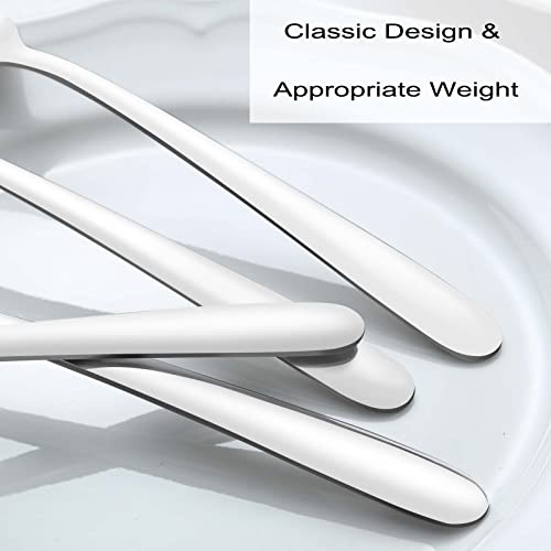 Pleafind 24 -Pcs Dinner Spoons, 7.4 inch Spoons Silverware, Stainless Steel Spoons Set, Silver Spoons, Silverware Spoons Use for Home, Kitchen, Restaurant,Dishwasher Safe, Mirror Polished - size: 24 Pcs 7.4'' Silver Dinner Spoons