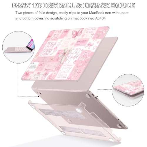 Pink Collage Pattern Case for MacBook 2026 Neo 13 Inch A18 Pro A3404 - color: Romantic Pink Patchwork