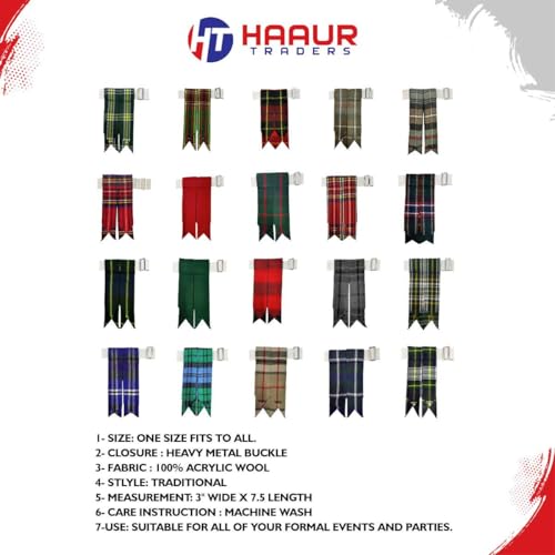 Men's Men's Tartans Kilt Flashes with Heavy Buckle Elastic Adjusters Fit - color: Blue