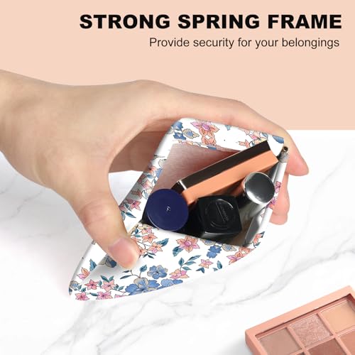 2Pcs PU Leather Small Squeeze Coin Purse Pouch Mini coin Bag Unique And Cute Wallet Cosmetic Bags Change Bag For Women Girls Men （Blue and white flowers - color: Blue and white flowers