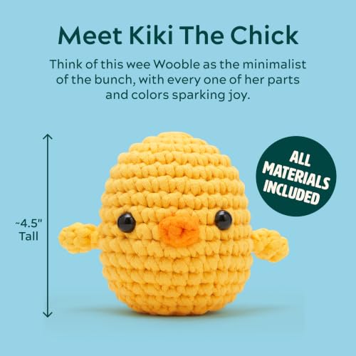 The Woobles Beginner Crochet Kit with Scissor - Kiki the Chick - color: Kiki The Chick, size: With Scissor Kit