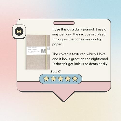 Portage Lined Hardcover Aesthetic Notebook Writing Journal – Bleed-Proof Paper Notepad for Journaling, High GSM, A5 Notebook, Cream Pages - Oatmeal, 6 x 8.5 Inches, 224 Pages - color: Oatmeal, size: Lined Pages