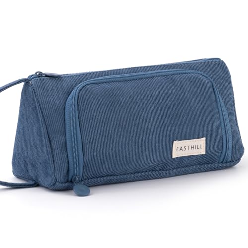 EASTHILL Big Capacity Pencil Case Pouch Pen Case Simple Stationery Bag School College Office Organizer for Teens Girls Adults Student - color: Blue