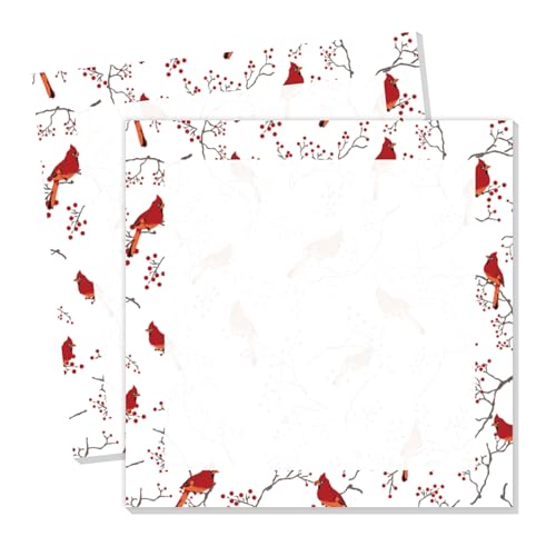 Cute Sticky Notes 3 x 3 in, 2 Pack Self Stick Note Pads with Fun Patterns, Strong Adhesive Memo Pads for Office School Home, 80 Sheets per Pad Red Bird - color: Red Bird