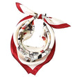 ANDANTINO 100% Mulberry Silk Scarf -21” Square Neckerchief with Gift Packed - color: Beige Red