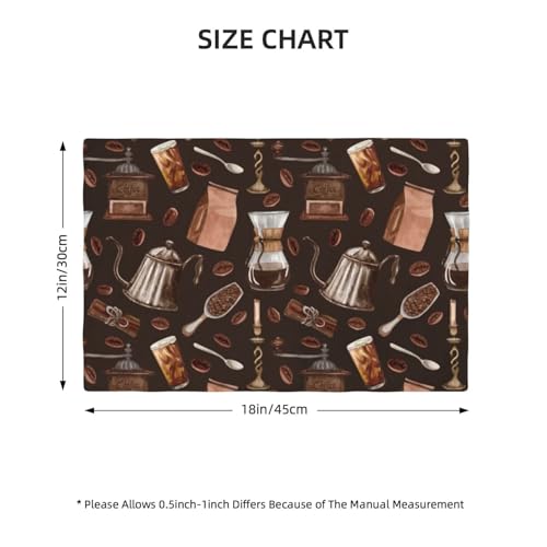 Vintage Coffee Print Placemats Washable Table Placemat Set of 4 - color: Brown, size: Set of 4