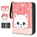 4 Pocket Trading Card Binder, Holds 400 Cards, Zipper Binder - color: Cute Kitten