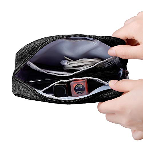 E-Tree Cute Small Pouch, Makeup Cosmetic Bag,Make up Bag for Purse,Toiletry Zipper Pouch,Tech Bag,Electronic Organizer Travel Case,Storage Pouches for Organization Black - color: Black, style: Travel Makeup Bag
