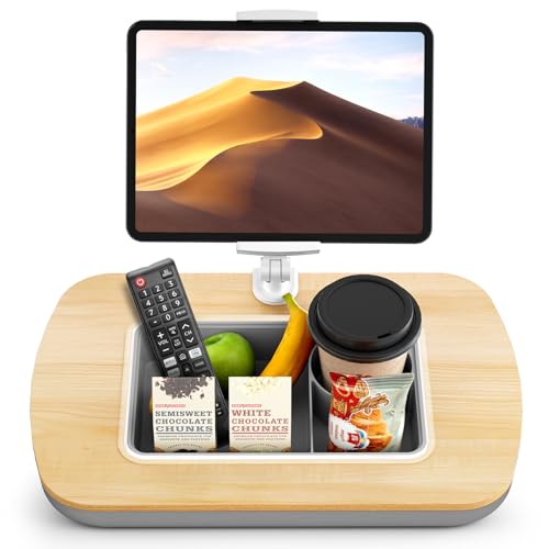 ERGONOV Tablet Pillow Stand with Snack Bowl,iPad Holder for Bed -Birch Gray - color: Birch Gray