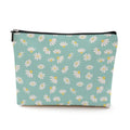 Boho Makeup Bag, Blue Daisy Floral Makeup Organizer Cosmetic Bags for Women - color: CuteDaisy01