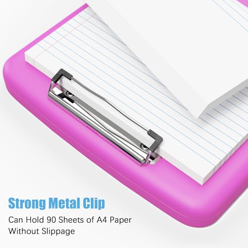 Hongri Clipboard with Storage with Pencil Case, 8.5 x 11 Storage Clip Board - color: Light Red