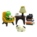 RAQWI Cat and Frog Figurines Set of 5, Resin Desk Decor, Cat Lover Gift - color: Second Set