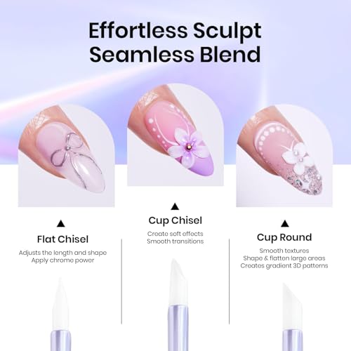 Beetles 5PCS Nail Art Dotting Tools Dual-Head Silicone Tools for Nail Art - color: D-Purple-5