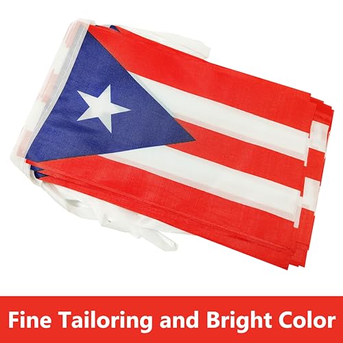 100 Feet Puerto Rico String Flag, 76 Pcs Puerto Rican Banner Flag, Small Mini World Banner Flags for Sports Events, Bars Decorations, School Festivals, Party Decorations, Celebrations (Puerto Rico) - color: Puerto Rico