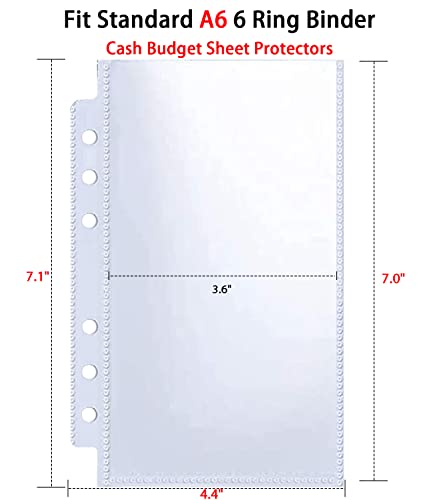 40 Pack 80 Pockets Budget Sheet Protector Sleeves for A6 6 Ring Binder, Ultra-Clear Cash Binder Sleeves, Double-Sided, Top Loading Sheet Protector for Budget Sheet, Currency Collection,3.5x5 Photos - color: A6 1 Pocket Sleeves