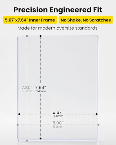 5.4" x 7.4" Jumbo Card Sleeves, Hard Plastic Holders 25 Pack, 39PT - size: 5.4 x 7.5 in – Fits Up to 5.67 x 7.64 in