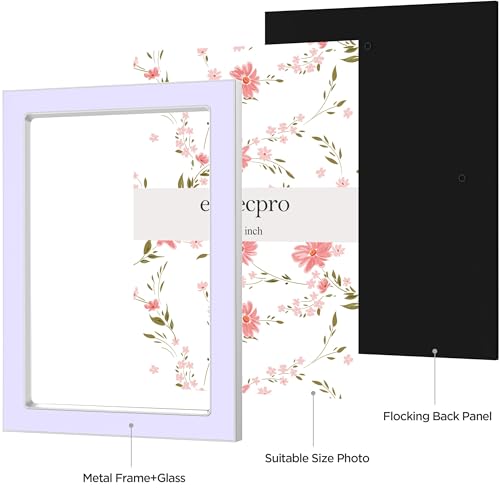 eletecpro 4x6 Enamel Picture Frame with Real Glass Cover, Purple, 2-Pack - color: Purple & Silver, size: 4x6