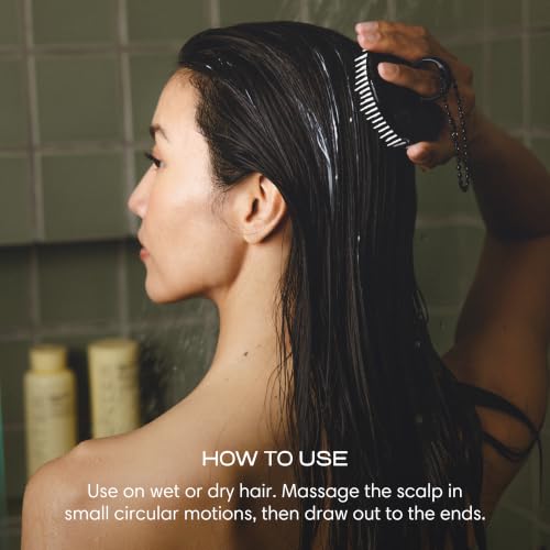 Jupiter Scalp Exfoliator - Scalp Massager Tool for Wet & Dry Hair - Ergonomic Detangler Brush - Dandruff Comb & Scrub to Remove Dandruff & Buildup and Support Circulation - 2 Pack, Black - color: Black 2 Pack