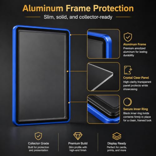 PSA Slab Case, Magnetic 9-Point Lock Display Protector, Blue - color: Blue