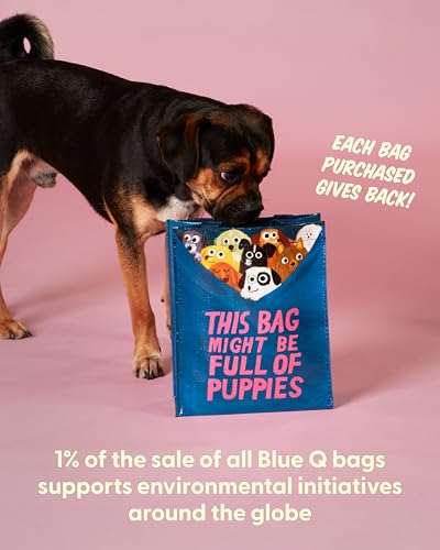 Blue Q Handy Tote Bag - Funny Reycled & Reusable Tote Bag - color: This Bag Might Be Full of Puppies