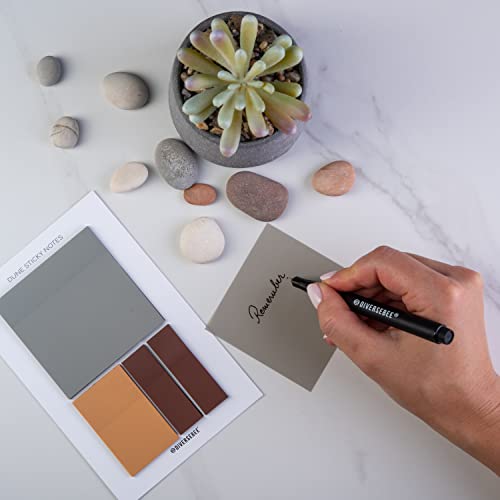 DiverseBee Transparent Sticky Notes Set with Quick Dry Pen (Dune) - color: Dune