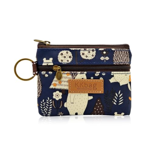 Coin Bag, Keyring Cute Coin Pouch for Women (dark blue bear) - color: dark blue bear