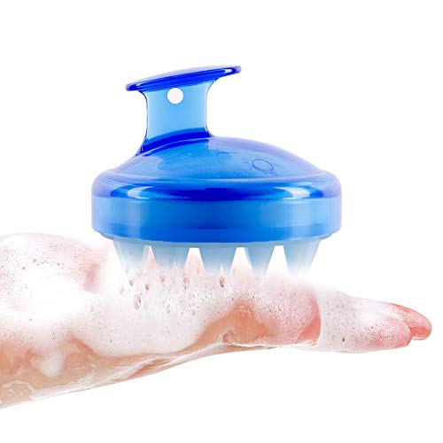 INVODA 2PCS Scalp Massager Shampoo Brush Soft Silicone Bristles for Dandruff Removal & Hair Growth, Waterproof Wet/Dry Use, Men, Women & Pets - color: Blue 2 Pcs