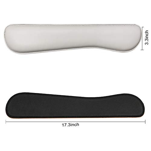 RICHEN Ergonomic PU Leather Keyboard Wrist Rest and Mouse Pad with Wrist Support, Memory Foam Set for Office and Gaming, Comfortable & Lightweight for Easy Typing & Pain Relief (White) - color: White
