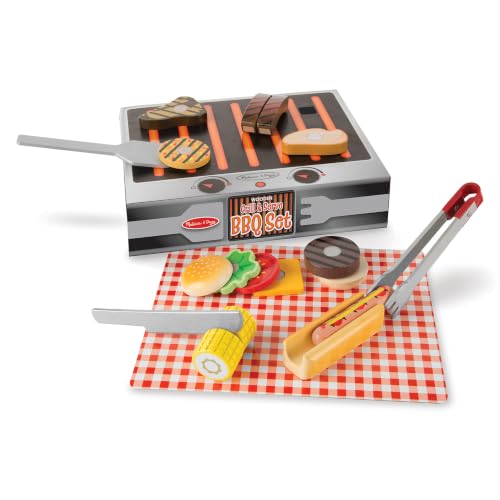Melissa & Doug Grill & Serve Wooden BBQ Toy Food Cooking Set