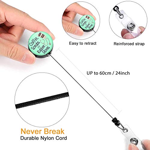 Crystal Badge Reel Retractable ID Holder with Cute Medical Design - color: 1 Pack A1-coffee Scrubs