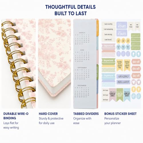 WORLD TRAVELER Academic Planner School Organizer Jul 2026-Dec 2027, 7"x9" - color: Pink Roses