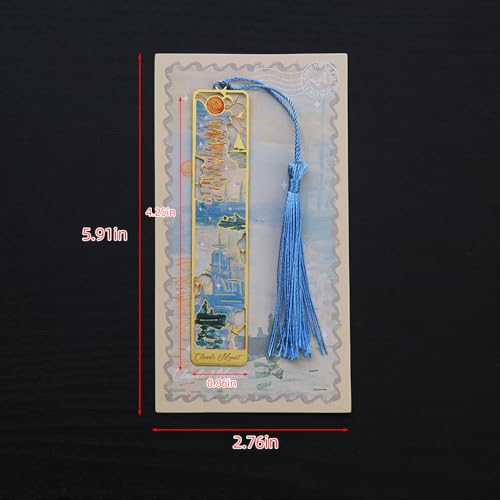 Bookmarks, Golden Oil Painting Theme Gift, 1 Pack, Enhance Reading, White - style: Sunrise