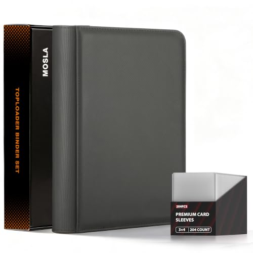 Toploader Binder 9 Pocket Holds 288 Toploaders, 204PCS Toploaders INCLUDED - color: Black 204 Toploaders