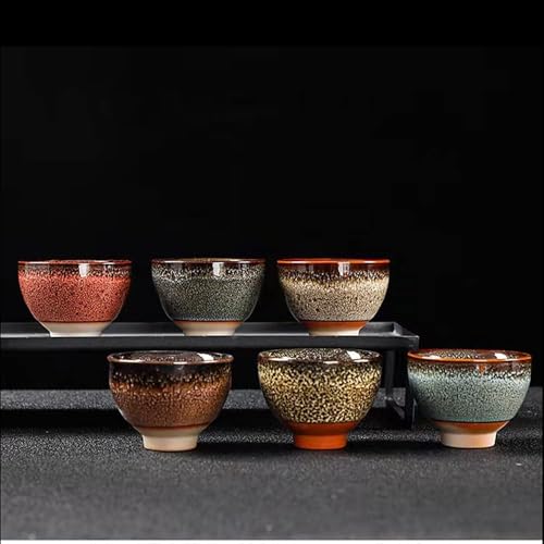 Better-Love 6PCS Handmade Ceramic Tea & Sake Cups, Japanese Pottery Set