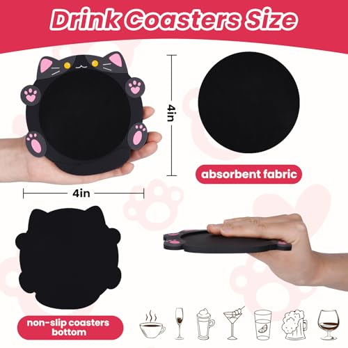 Cat Coasters,4pcs Coasters for Drinks