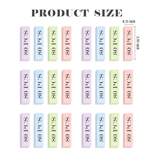 BAYTORY 6 Pads Pastel Index Tabs, 4 Colors Small Sticky Notes (3x0.7 in) - size: 3x0.7 Inch