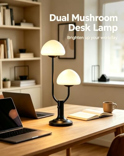 Lightdot Mushroom Table Lamp for Bedroom Dimmable Cute Black Desk Lamp - color: 09-Black-Mushroom-2U