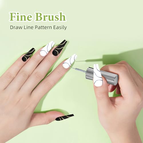 Gel Nail Art Polish Set 4 Colors Thin Brush Liner for French Tip Design - color: B4