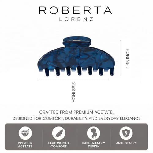 Luxury Hair Claw Clip Premium Acetate Strong Hold 4 Inch (Midnight Blue) - color: Midnight Blue