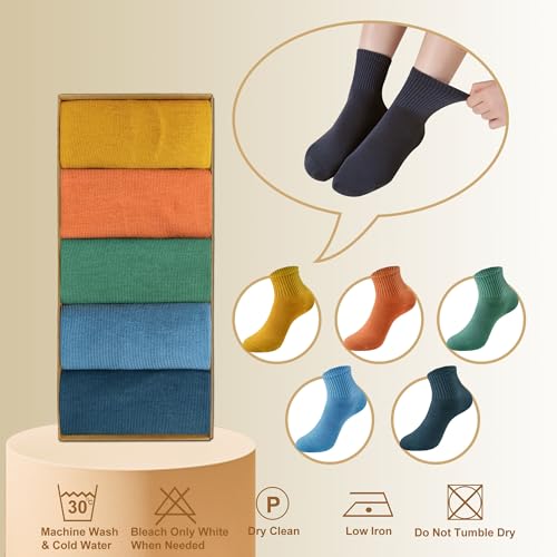 Women's Cotton Quarter Crew Socks - color: 06 Multicolor - 5 Pairs