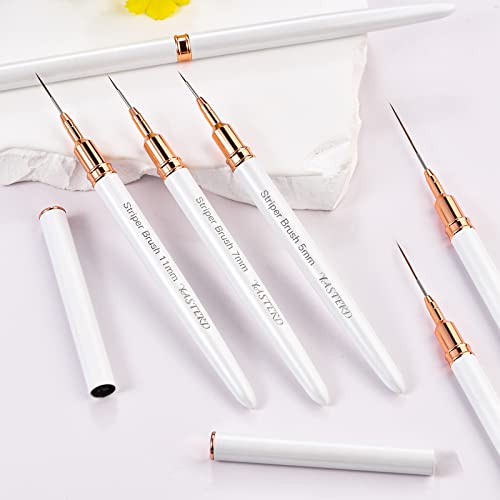 Yasterd 6pcs Striper Brush Set -Long Lines, Thin Details, Elongated Lines - color: White