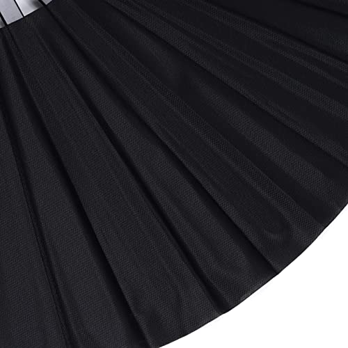2 Packs Large Folding Hand Rave Fan for Men and Women Line Dancing, Black